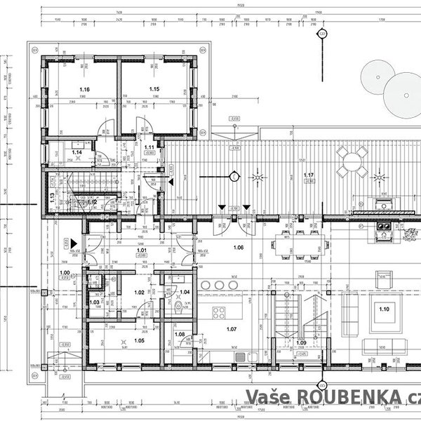 Srubový dům 6, projekt 1. np