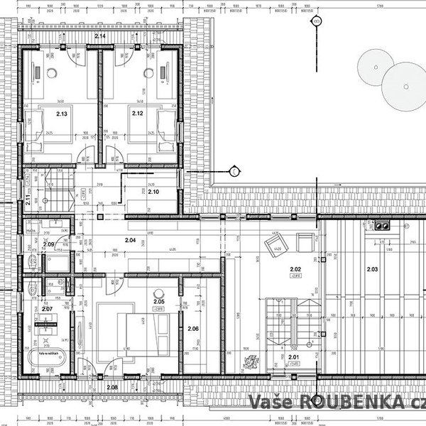 Srubový dům 6, projekt 2. np